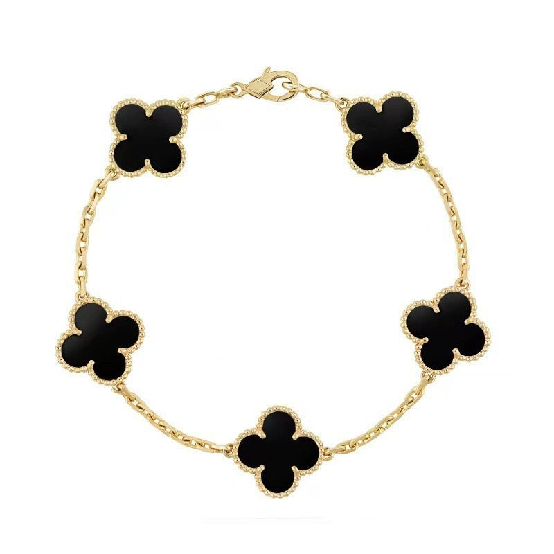 Four Leaf Grass Flower Bracelet