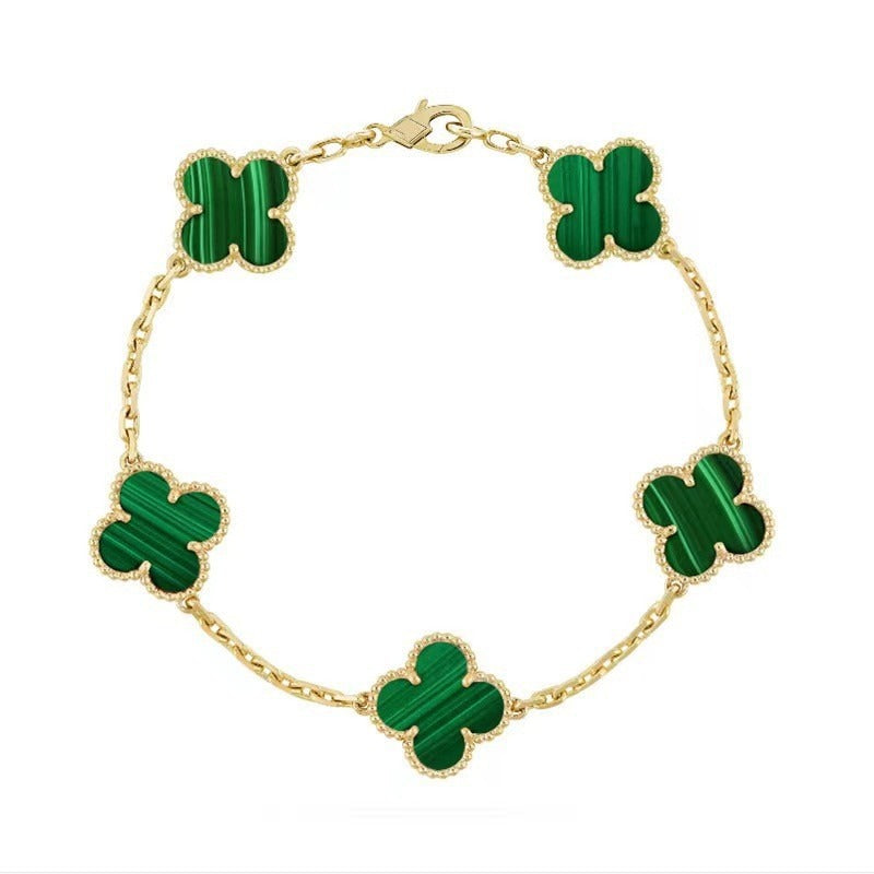 Four Leaf Grass Flower Bracelet