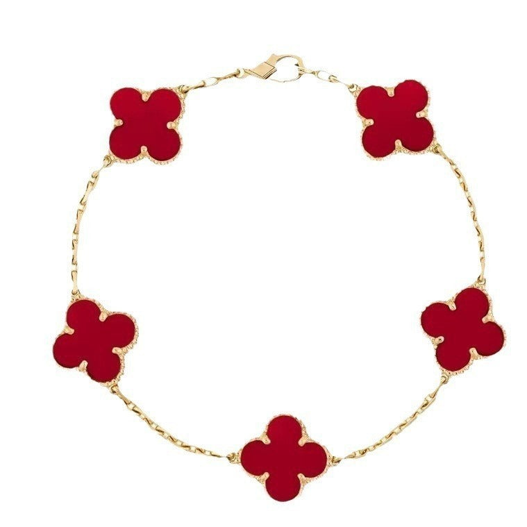 Four Leaf Grass Flower Bracelet