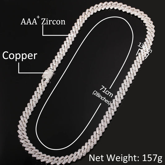 13mm Cuban Chain Necklaces Unisex